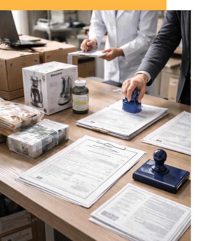 Сертификация импортных товаров от 12337 с таможенным сопровождением